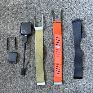 Vibrant Fitness Tracker with Orange and Yellow Bands